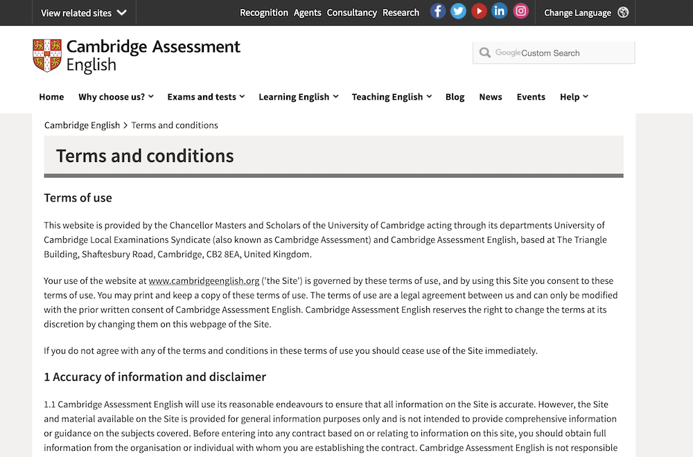 Terms and Conditions Template from cambridgeenglish
